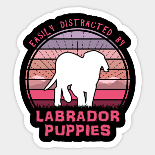 Easily Distracted By Labrador Puppies Sticker